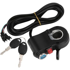 12-99V Automatische Identificatie Thumb Lock Universele Elektrische Bike Voltage Display Stuur Schakelaar Met 2 Sleutels E-fietsonderdelen