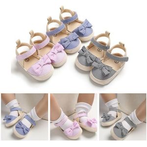 Pasgeboren Baby Meisjes Crib Schoenen Baby Soft Sole Zomer Prinses Canvas Sandalen Baby Casual Schoenen