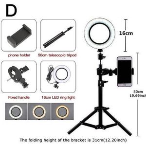 6.3 ''/10.2'' Camera Fotostudio Telefoon Video Light Led Beauty Selfie Ring Licht Fotografie Dimbare Ring Lamp + Statief