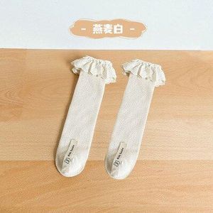 Milancel Herfst Meisjes Sokken Leuke Meisjes Kant Rand Effen Kleur Non-Hak Lange Baby Sokken