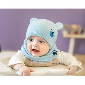 Baby Winter Caps Sjaal Suits Warm Gebreide Beanie Cap Leuke Cartoon Beer Beanie JS26