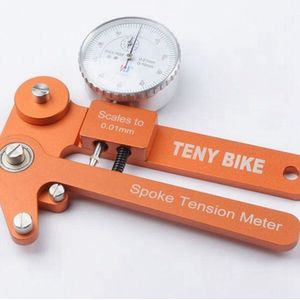 Spaakspanning Tester Digitale Schaal 0.01Mm Bike Indicator Meter Tensiometer Fiets Sprak Spanning Wiel Bouwers Tool-Oranje + bl