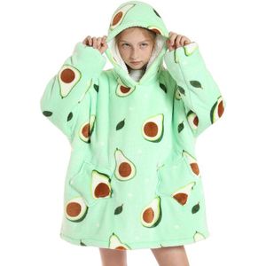 Kinderen Homewear Regenboog Eenhoorn Oversized Hoodie Sweatshirt Outdoor Pluche Fleece Sherpa Deken Meisje Nachtkleding Height120-160cm