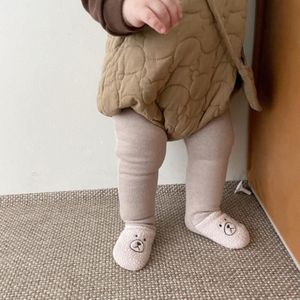 Mode Baby Beer Panty Leuke Cartoon Baby Meisje Leggings Winter Peuter Warm Pp Broek Jongens Fleece Leggings 0-24M