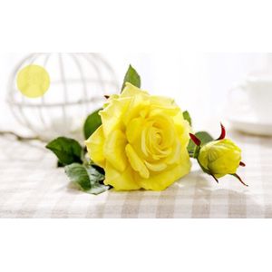 Kunstmatige Latex rose Bloemen voor Bruiloft Twee Hoofden Real Touch Bloem rose Home decoraties Bruiloft boeket leveringen