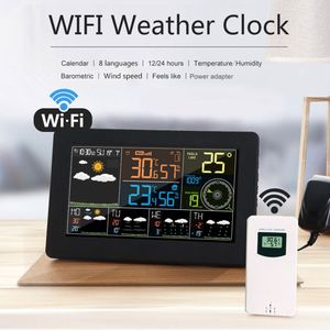 WiFi Weerstation APP Controle Smart Weer Monitor Indoor Outdoor Temperatuur Vochtigheid Barometrische Windsnelheid Digitale Klok