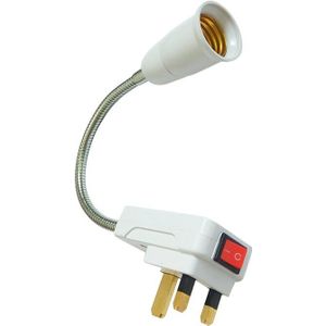 22Cm 260V 13A E27 Gloeilamp Lamphouder Flexibele Extension Adapter Stopcontact Converter Uk Plug Verlichting Accessoires