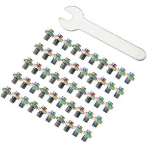 Muqzi 50Pcs Pedaal Studs Schroef Ultralight Titanium Legering Roestvrij Staal Anti-Ski Bolt M4 Pedaal Pin Nail Mtb racefiets Onderdelen