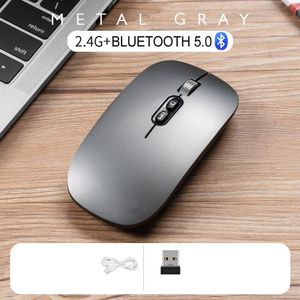 Draadloze Bluetooth Muis Slanke Dual Mode(Bluetooth5.0 &amp; 2.4G Draadloze) oplaadbare Draadloze Muizen 3 Verstelbare Dpi Voor Laptop Mac