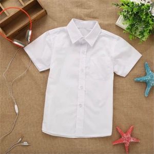 Zomer Lente Kant Katoen Effen Wit Baby Kids Jongens Blouse Witte Shirts Met Korte Mouwen Voor Kinderen Jongens