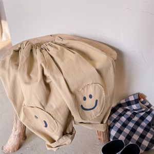 Herten Jonmi 2022 Lente Koreaanse Stijl Baby Kids Casual Losse Broek Cartoon Glimlach Applique Kinderen Haren Broek