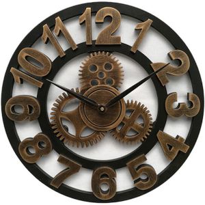 40/45/50Cm 3D Wandklok Grote/Houten/Vintage Wandklokken Stille/Antieke Grote muur Horloges Home Decor Voor Woonkamer