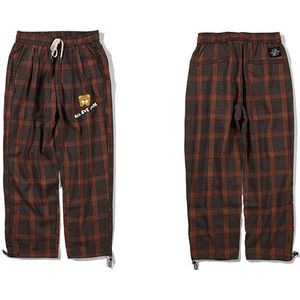 Lacible Casual Plaid Beer Patch Decoratieve Mannen Hip-Hop Streetwear Mannen Broek Katoen Harajuku Jogging Broek Joggingbroek