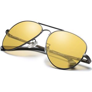 Nachtzicht Bril Gepolariseerde Geel Meekleurende Mannen Zonnebril Piloot Anti Glare UV400 Auto Rijden Chameleon Eyewear