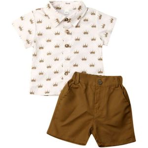 1-6Years 2 STUKS Peuter Kids Baby Boy Gentleman T-Shirt Tops + Broek Shorts Outfits Set