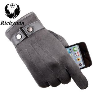 Richyuan Herfst Winter Handschoenen Mannen Dikker Warm Kasjmier Thermische Wanten Mannelijke Touching Screen Handschoenen voor Smart Telefoon/Ipad