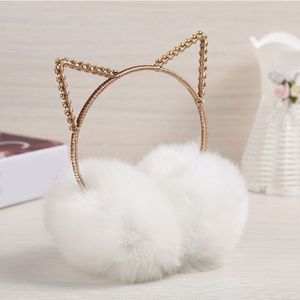 Mooie Strass Kat Oren Pluche Oorbeschermers Winter Faux Fur Oorwarmers Oorwarmers Winter Comfortabele Oor Protector Voor Vrouwen Meisjes