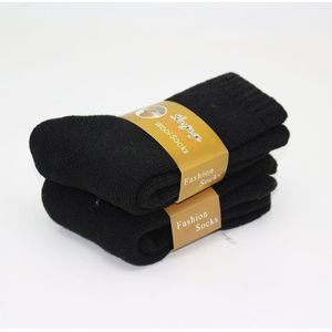 Mannen Winter Warme Wollen Sokken Effen Kleur Harajuku Retro Plus Dikke Badstof Casual Kasjmier Sokken 2 Paar