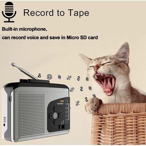 Draagbare Cassette Speler Met Am/Fm Radio, Cassette Te MP3 Converter Bespaar In Micro Sd-kaart, geen Behoefte Computer