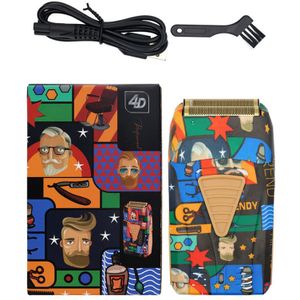 Kemei Dubbele Elektrische Scheerapparaat Trimmer Professionele Kapper Afwerking Tool Vergeldende Elektrische Mannen Razor Willekeurige Graffiti Patroon