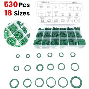 530Pcs Auto Rubber O Ring Ring Seal Assortiment Set Kit Pakking Hnbr Een/C Systeem Groene Airconditioning koelmiddel Ring Sets