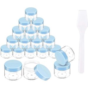 20 Stuks Ronde Pot Potten Plastic Cosmetische Containers Set Met Deksel Voor Vloeibare Crèmes Diy Make Up Sample Tool Lip gloss Buis