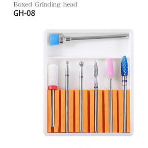 6Pcs Rainbow Tungsten Carbide/Keramische Nail Boren Set In Doos Manicure Machine Accessoires Frees Elektrische Nail dril