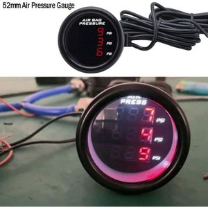 52Mm Rode Led Drie Display Luchtdrukmeter Psi Luchtvering Met 3 Stuks 1/8NPT Elektrische Sensoren