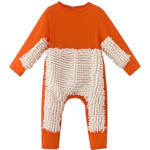 Baby Jumpsuit Romper Kruipen Kleding Creatieve Mop Romper Outfit Vloeren Schoonmaken Lange mouwen Jumpsuit Bezem Kleding voor 0- 2 Baby