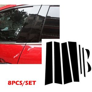 8 Stuks Zwart Pillar Berichten Voor Toyota Camry Venster Middenstijl Cover Trim Wiel Cap Center Post