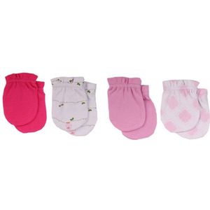 3Pairs Baby Anti Krassen Handschoenen Pasgeboren Bescherming Gezicht 100% Katoen Scratch Wanten Baby Bijtring Handschoen