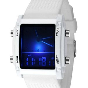 Led Horloge Digitale Mannen Vrouwelijke Minnaar Horloges Sport Casual Horloge Silicon Horlogeband Zwart en wit relojes Saati klok