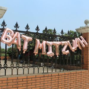Bat Mitswa Party Decoratie rose goud zilver ballonnen Banner Photo Booth Achtergrond