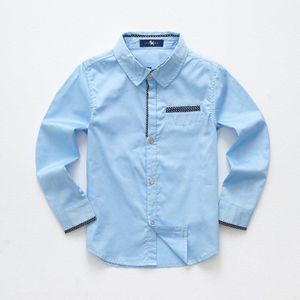 Kinderen Jongens Shirts Europese En Amerikaanse Stijl 100% Katoen Effen Shirts Voor 4-6 Jaar Kinderen Dragen
