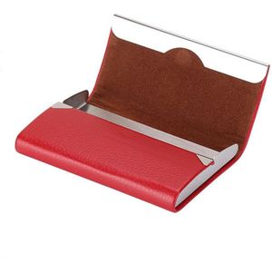 Ezone Kaarthouder Rvs Pu Lederen Cardcase Grote Capaciteit Zakelijke Stijl Naam Kaart Doos Briefpapier Materiaal Escolar