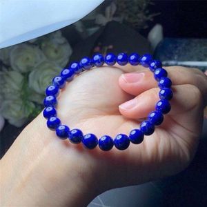 Natuursteen Lapis Lazuli Kralen Armbanden Voor Vrouwen Mannen Mode Energie Armband Elastische Sieraden