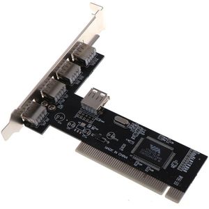 1Pc Usb 2.0 4 Port 480Mbps High Speed Via Hub Pci Controller Card Adapter Pci Kaarten Voor Vista windows Me Xp 2000 98 Se