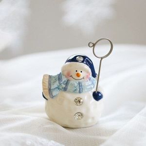 Blauw Sneeuwpop Platen Christmas Home Decor Snack Gerechten Keukengerei Tablware