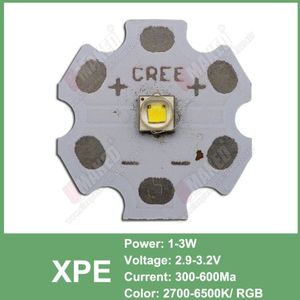 3W 5W 10W Cree Xml Xpe Xpg Xte Led Warm Whtie, wit Rgb High Power Led Chip Op 20 Mm Pcb