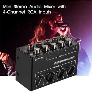 CX400 Mini Passief Stereo Mixer Rca 4-Kanaals Passieve Kleine Mixer Mixer Stereo Dispenser Voor Live Studi-O