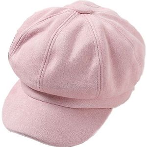 Voelde Trilby Voor vrouwen Herfst Winter Straat Keep Warm Achthoekige Cap Leisure Stijl Effen Kleur Dames Hoed TG0090