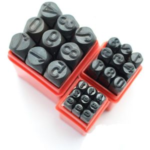 Postzegels Digitale Punch Letter/Cijfers Set Punch Staal Metalen Die Tool Case Craft Diy