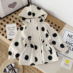 Hij Hello Genieten Jongens Capuchon Lange Mouwen Meisjes Uitloper Jas Voor Kinderen Kleding Baby Kids Dot windjack