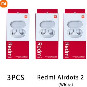 3/6/10 Stuks Xiaomi Redmi Airdots 2 Ruisonderdrukking Met Mic Ai Controle Wit Redmi Airdots S Echte Draadloze headset