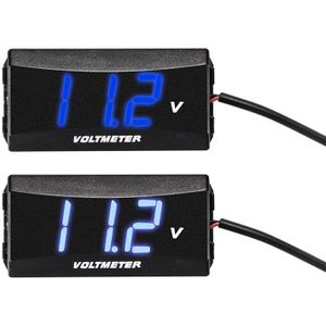 2Pcs Motorcycle Mini Led Display Digitale Voltmeter Meter Voltage Tester Omgekeerde Verbinding Bescherming 12V-80V