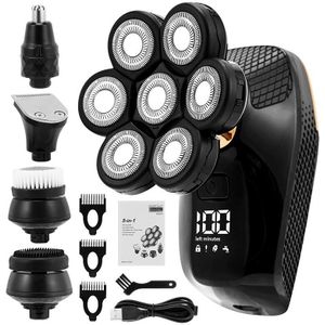 Scheerapparaat Voor Mannen 7D Onafhankelijk 7 Cutter Drijvende Hoofd Waterdichte Elektrische Scheermes Multifunctionele Usb Charge Trimmer Voor Mannen