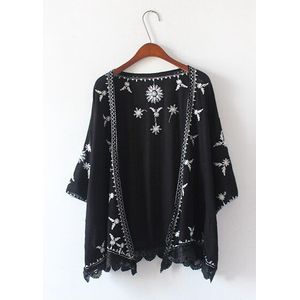 Moederschap Wit Zwart Rood Zomer Vest Borduren Kimono Vest Vrouwen Casual Losse Vintage Vest Moederschap Kleding