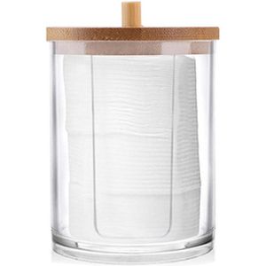 Make Wattenschijfje Organisator Opbergdoos Voor Wattenstaafjes Staaf Cosmetica Sieraden Badkamer Qtip Container Met Bamboe Deksel