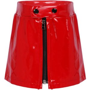 Lente Herfst Baby Meisjes Heldere Leer Rits Rok Kinderen Rokken Voor Meisjes A-lijn Mini Korte Rok Kinderen Kleding