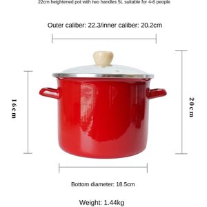 Japanse Stijl Emaille Pot Huishoudelijke Verdikte Soeppan Kookpan Noodle Pot Keuken Koken Pan Kookgerei Koken Pot Heater ZA384